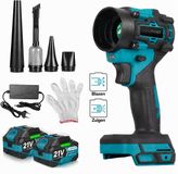 Lavano Accu Mini Bladblazer – Turbo Fan 110 m/s – Air Duster Turbo & Kruimeldief – Perslucht Luchtpistool en Stofzuiger – Sterke Autostofzuiger – Met 2x Accu