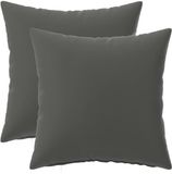 vidaXL Kussensloop - 2 stuks - HEERLEN - Antraciet - 30 x 30 cm - Polyester