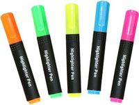 DID Markeer stiften - 5x stuks - fluor kleurenmix - highlighters - sneldrogend