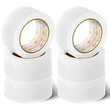 OFITURIA Plakband, kleur wit, band voor het verpakken en organiseren van dozen en zendingen, zegel in verschillende heldere kleuren, 66 mt x 48 mm (6 stuks, wit)