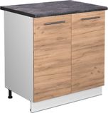 Vicco Keukenonderkast Fame-Line, Chêne doré/Blanc, 80 cm