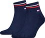 Tommy Hilfiger unisex tommy jeans 2P quartersokken iconic blauw
