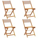 VidaXL Tuinstoel Terras Gecapitonneerde zitting Acaciahout, Polyester Taupe (6 stuks)