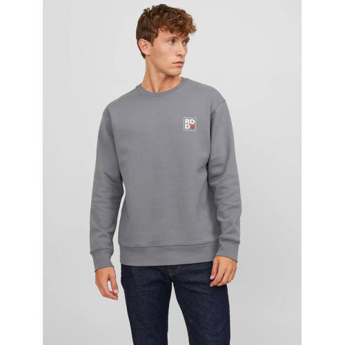 R.D.D. ROYAL DENIM DIVISION R.D.D. ROYAL DENIM DIVISION sweater RDDDEAN met printopdruk grijs