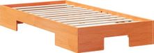 vidaXL Verhoogd bedframe met opslag Bruin Massief grenenhout
