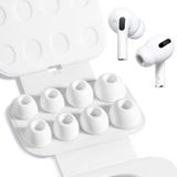 BillyBath 4 paar reserve-oordopjes, siliconen tips voor AirPods Pro/Airpods Pro 2 met gat voor geluidsreductie, antislip zachte siliconen Airpods per vervangende oorkussens (verschillende maten)