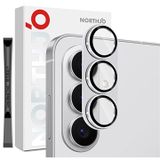 Samsung Galaxy S26+ Northjo Protection complète de l'objectif de l'appareil photo en métal mat et verre trempé - Argent