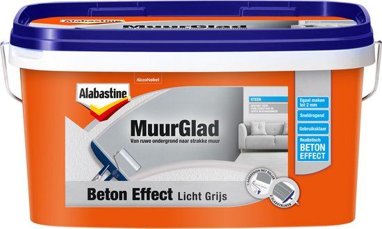 Alabastine Muurdecor Betoneffect - Authentiek Beton - Licht grijs - 5 liter