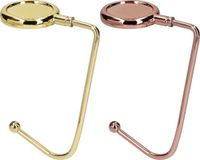 kwmobile 2x tassenhaken voor tafel - Set van draagbare tashangers - Tassenhangers voor tafel of kast - In goud / roségoud