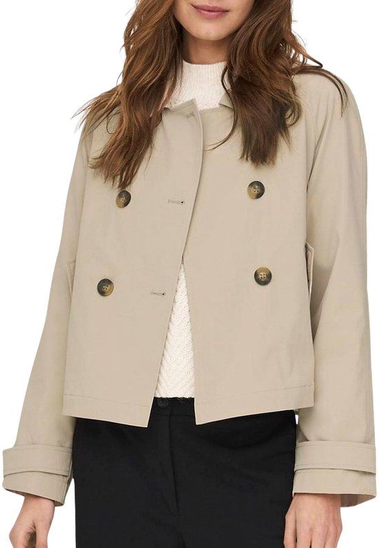 ONLY April Short Trenchcoat - Women's Size L - Beige