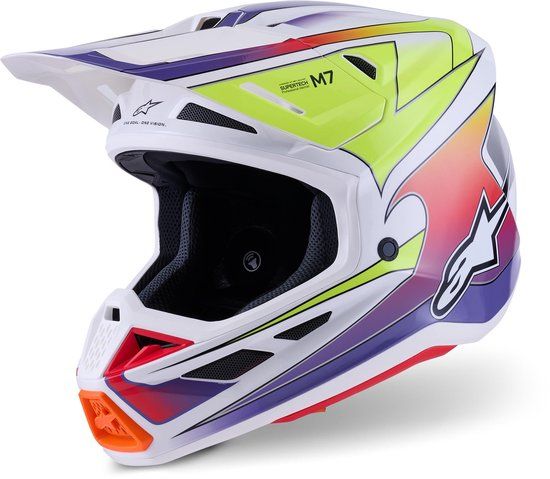 Alpinestars S-M7 Fuse Wit Multikleur Crosshelm - Helm