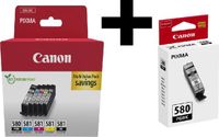 Canon PGI 580/CLI 581 - Inktcartridges - 2x Multi en Zwart + Retourzakje