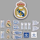 Gelicentieerd Real Madrid Gelicentieerd Decor Vinyl Muursticker - Klein (50x30cm) - Club Crest Sticker Pack