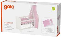 Goki Poppenbedje Met Hemel Junior - 63 x 31,5 cm - Hout - Wit/roze
