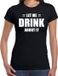 Bellatio Decorations Shoppartners Bv Let me drink about it / Laat me er over drinken fun t-shirt - Zwart - Dames - Maat L