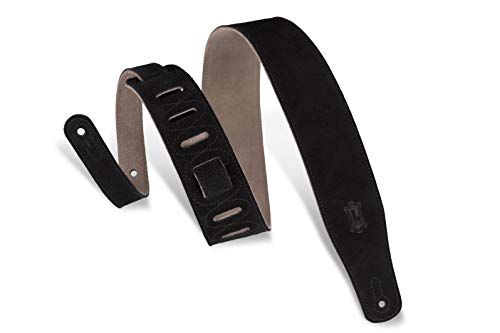 Levy's Leathers MS26-BRG 2.5" Wide Hand-Brushed Suede Guitar Strap - Black