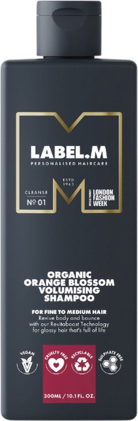 Label.M Orange Blossom Organic Volumising Shampoo - 1000 ml - Normale shampoo vrouwen - Voor Alle haartypes