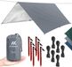 NORDMUT Tarp Tamok 300 x 300 cm - Étanche 3000 mm - Ripstop ultraléger - Gris