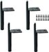 Qanye 4 pièces pieds de meuble en métal noir 18 cm