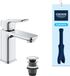 GROHE Dice Robinet de lavabo - Taille S - Économie d'eau - Avec vidage à tirette - Chrome