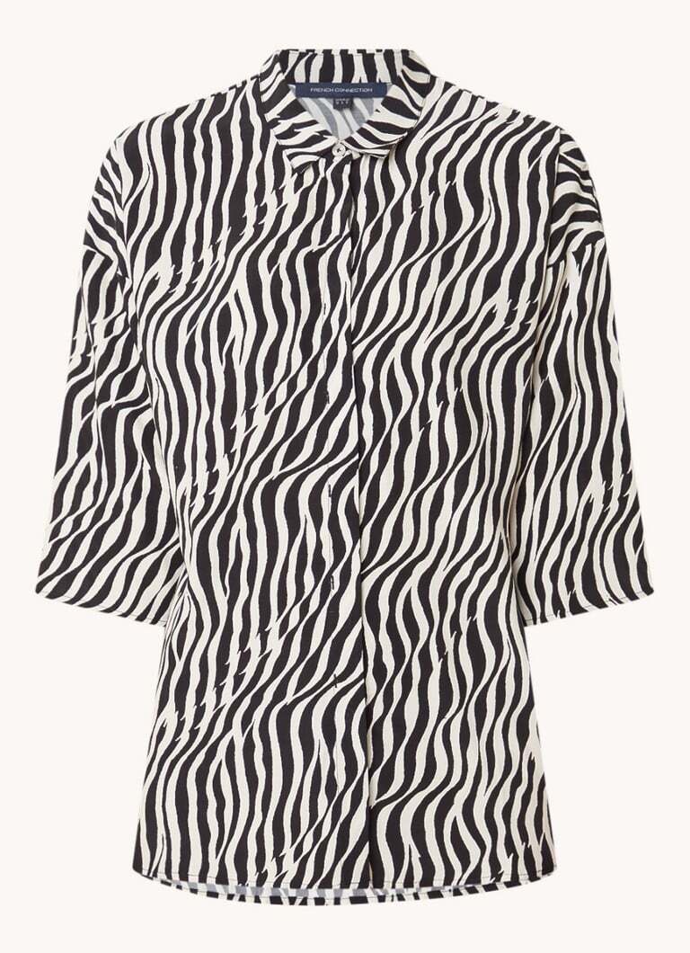 French Connection French Connection Seine Delphine blouse met zebraprint