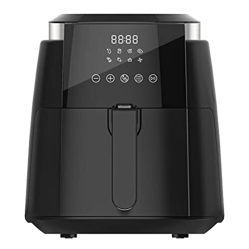 EVVO Tasty Fryer olievrije friteuse, 1500 W, dual-cycloon-technologie, multifunctioneel, tot 200 graden, 5 liter