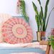 Mandala Life ART Housse de coussin ronde bohème - 60 cm - Rouge