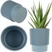 Merkloos Kadax Ronde decoratieve bloempot van kunststof voor binnen en buiten - Moderne plantenpot met ribbels (Mintgroen, 18 cm)