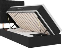 vidaXL LED Opbergbed met Matras Zwart 90 x 190 cm Fluweel