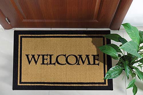 Ottomanson Voetmatcollectie rechthoekige deurmat met opschrift"Welcome", 51 cm x 76 cm, beige