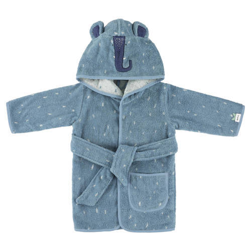 Trixie Trixie Mrs. Elephant badstof badjas blauw