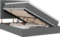 vidaXL Bed met opbergruimte en matras, donkergrijs, 140 x 190 cm, stof