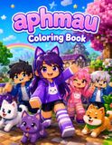 Aph-mau Coloring Book for Kids: Cute and Magical Designs Featuring Favorite Characters, Adorable Pets and Block World Adventures for kids