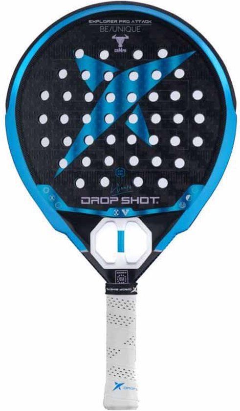 Drop Shot Explorer Attack Pro 24 Padel Racket - Zwart/Blauw - 365-375 gram - 2024