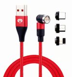 Câble de chargement magnétique rotatif 3-en-1 540° iPhone/Micro-USB/USB-C