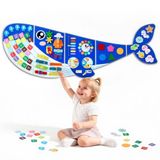 VEVOR Wandbord van vilt, Orca Montessori, opvouwbaar | 12-in-1 sensorisch educatief spel met cijfers, letters, dieren en vormen, voor reizen, kleuterschool, speelkamer en thuis