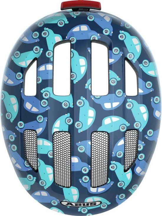 Abus Smiley 3.0 LED Kinderhelm - Blue Car - Maat M (50-55 cm)