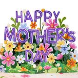 Paper Love Frndly 3D Happy Mothers Day pop-up kaart - 100% gerecycled en milieuvriendelijk, 8" X 6" Cover - Met Note Tag