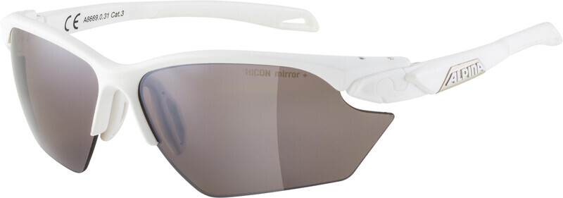Alpina Twist Five HR S HM+ Glasses, white matt/black mirror