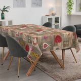 ANRO Afwasbaar Tafelkleed Hartjes Rechthoekig 160 x 140 cm – Waterafstotend Binnen & Buiten, Lotuseffect, met Zoom
