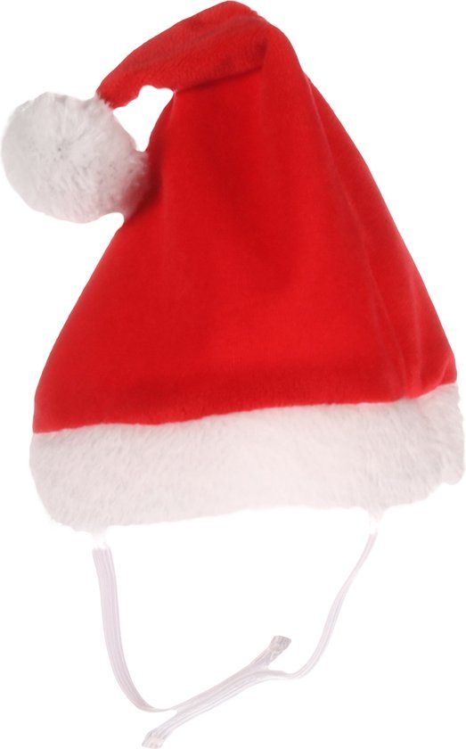 Flamingo Ponne - Kledij Honden - Kerst Ponne Kerstmanmuts Rood 17,5x4x22cm