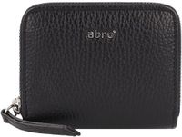 abro Leren Portemonnee Leather Adria Zip Wallet Black / Nickel Zwart