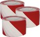 AMIG Afzettape - 3x - rouge/blanc - 50 mm x 30 m - PVC - Ruban de signalisation - Auto-adhésif