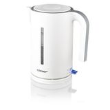 Cloer 4111 Waterkoker voor 1,7 liter, 2200 W, grote waterniveau-indicator, Oververhitting- en droogkookbeveiliging, uitneembaar kalkfilter, wit
