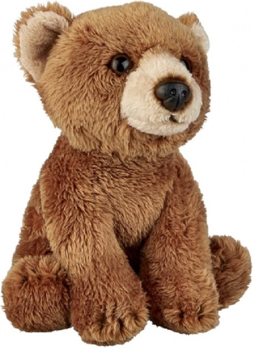 Ravensden Pluche bruine beer knuffel 15 cm - Beren knuffels - Speelgoed teddybeer knuffeldieren/knuffelbeest