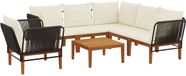 vidaXL - 7 - st - Massief - acaciahout - & - touw - Naturel