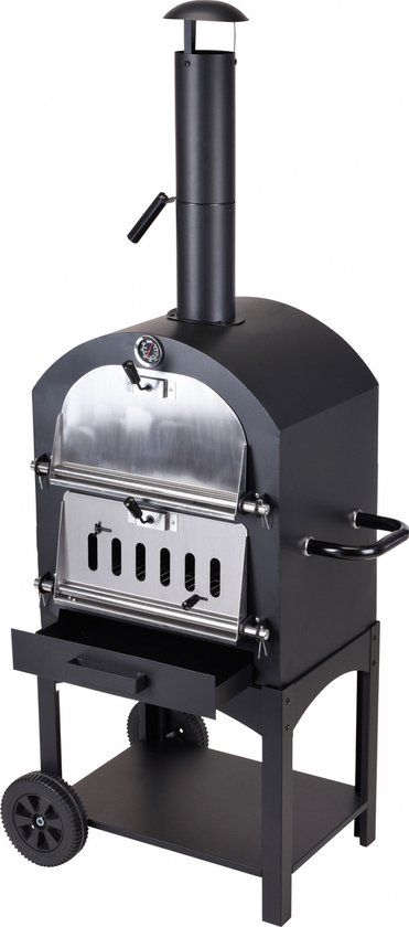 ProGarden Barbecue pizzaoven - Zwart - RVS - Smokerbarbecue