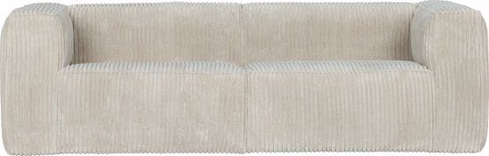 WOOOD Bean 3,5-Zits Bank - Ribstof - Naturel - 73x242x96