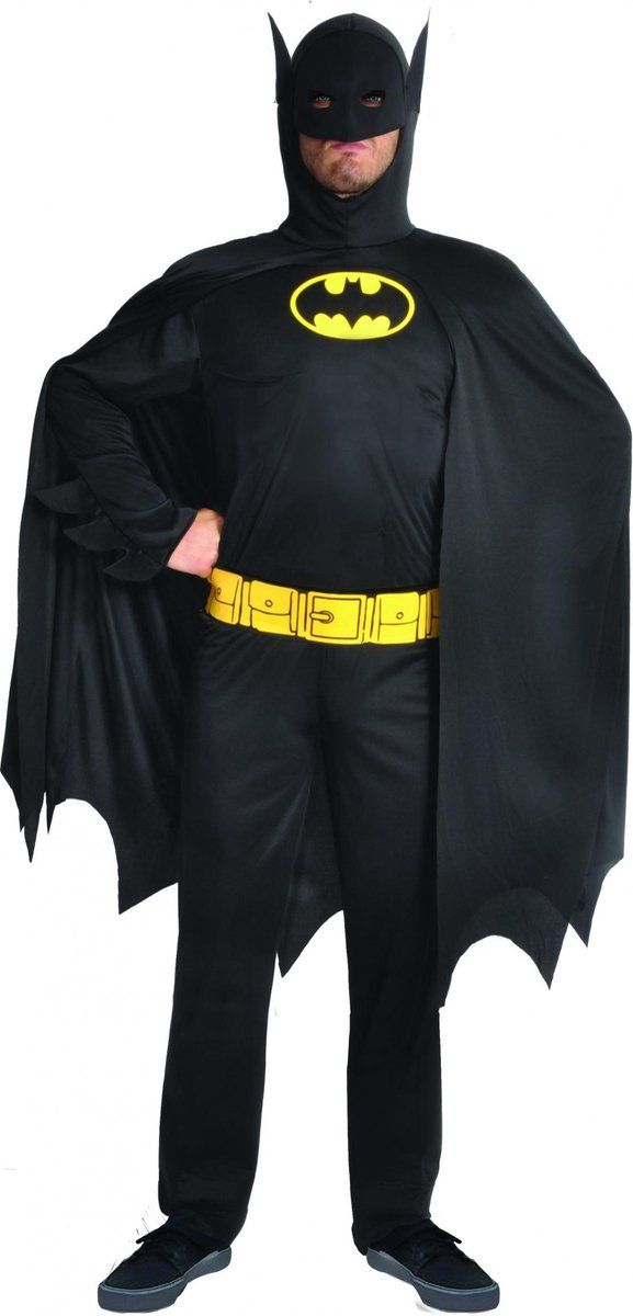 DC Comics Batman Costume Men Polyester Black/Yellow 3-piece Size XL