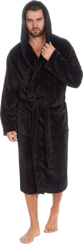 HGMD Badjas met Capuchon - Zwart - L/XL - Unisex
